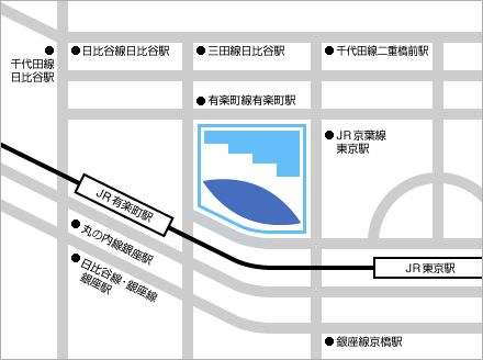 近隣の駅を示した地図